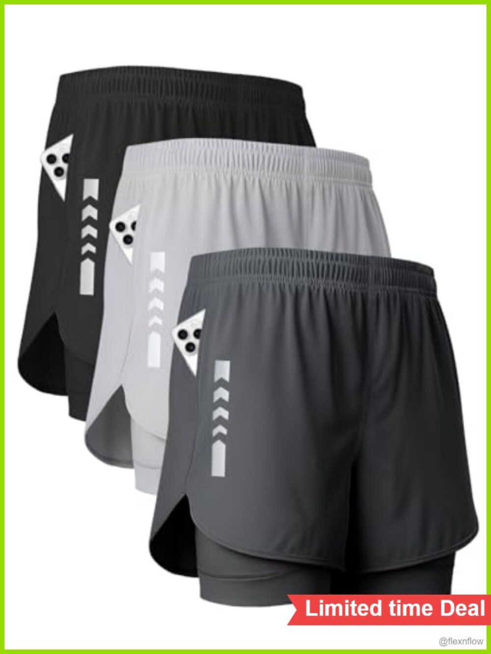 Men's 2-in-1 Running Shorts 5" with Liner Quick Dry Athletic Workout Shorts